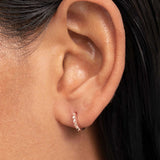 Brinco de piercing de argola punk em ouro rosa 18 K