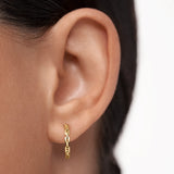 Links Hoop Earrings in 18k Yellow Gold