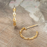 Links Hoop Earrings in 18k Yellow Gold
