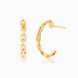 Links Hoop Earrings in 18k Yellow Gold