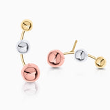 Tricolore Earrings in 18k Yellow, Rose and White Gold
