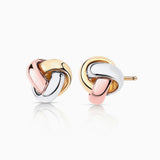 Pendientes Tricolore Nudo en Oro Amarillo, Blanco y Rosa de 18 Kt