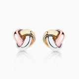 Pendientes Tricolore Nudo en Oro Amarillo, Blanco y Rosa de 18 Kt
