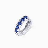 Brinco de piercing de safira Eternity Colors Bold em ouro branco 18K
