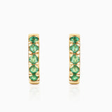 Bold Eternity Colours Emerald Hoop Earrings in 18k Yellow Gold