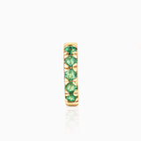 Eternity Colors Brinco de piercing de esmeralda ousado em ouro amarelo 18K