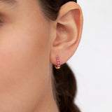 Brincos Eternity Colors Bold Ruby em ouro rosa 18K