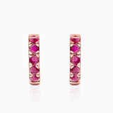 Brincos Eternity Colors Bold Ruby em ouro rosa 18K