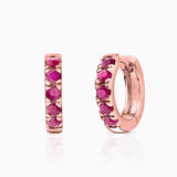 Brincos Eternity Colors Bold Ruby em ouro rosa 18K