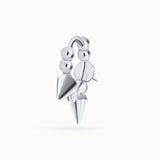 Brinco de piercing de argola Rox em ouro branco 18 K