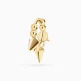 Brinco de piercing de argola Rox em ouro amarelo 18 K