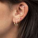 Brinco Piercing Three Spikes em Ouro Amarelo 18 K
