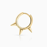 Brinco Piercing Spikes Três Mini Spikes em Ouro Amarelo 18 K