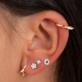 Brinco de piercing de argola Rox em ouro rosa 18 K