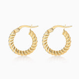 Brincos de argola de galão médio em ouro amarelo 18 K
