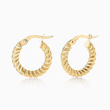 Brincos de argola de galão médio em ouro amarelo 18 K