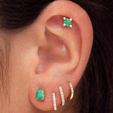 Pendientes Petite Diamonds Aro en Oro Amarillo de 18 Kt
