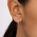 Pendientes Petite Diamonds Aro en Oro Blanco de 18 Kt