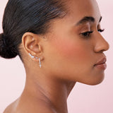 Pendientes Petite Diamonds Aro en Oro Blanco de 18 Kt