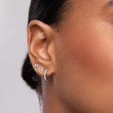 Pendientes Petite Diamonds Aro en Oro Blanco de 18 Kt