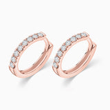 Pendientes Petite Diamonds Aro en Oro Rosa de 18 Kt