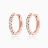 Pendientes Petite Diamonds Aro en Oro Rosa de 18 Kt