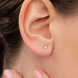 Brincos Petite Diamonds Cross em ouro amarelo 18K