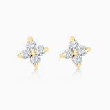 Brincos Petite Diamonds Cross em ouro amarelo 18K