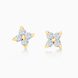 Brincos Petite Diamonds Cross em ouro amarelo 18K
