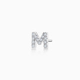 MY Initial in Diamonds Earring in 18k White Gold
