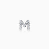 MY Initial in Diamonds Earring in 18k White Gold