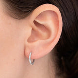 Pendientes Petite Diamonds Aro 12 MM en Oro Blanco de 18 Kt