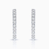 Pendientes Petite Diamonds Aro 12 MM en Oro Blanco de 18 Kt