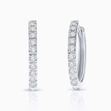 Pendientes Petite Diamonds Aro 12 MM en Oro Blanco de 18 Kt