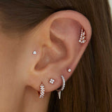 Pendiente Piercing Spike Diamonds en Oro Blanco de 18 Kt
