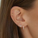 Pendiente Piercing Spike Diamonds en Oro Rosa de 18 Kt