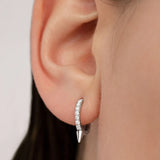 Brinco Mini Spike Diamonds Piercing em Ouro Branco 18K