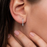 Brinco Mini Spike Diamonds Piercing em Ouro Branco 18K