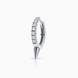 Brinco Mini Spike Diamonds Piercing em Ouro Branco 18K