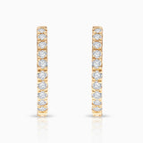 Pendientes Petite Diamonds Aro 12 MM en Oro Amarillo de 18 Kt