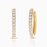 Pendientes Petite Diamonds Aro 12 MM en Oro Amarillo de 18 Kt