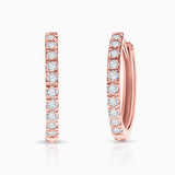 Pendientes Petite Diamonds Aro 12 MM en Oro Rosa de 18 Kt