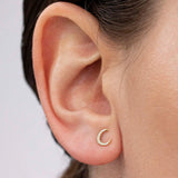 Pendientes Luna Moon Diamonds en Oro Amarillo de 18 Kt