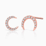 Pendientes Luna Moon Diamonds en Oro Rosa de 18 Kt