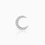 Pendiente Piercing Luna Moon Diamonds en Oro Blanco de 18 Kt
