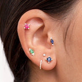 Crown II Oval Emerald Earrings in 18k Yellow Gold