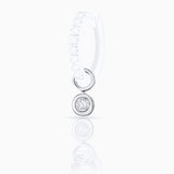 Brinco de argola Chaton com diamantes em ouro branco 18K