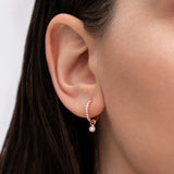 Charm para Pendiente de Aro Chatón de Diamante en Oro Rosa de 18 Kt