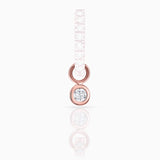 Charm para Pendiente de Aro Chatón de Diamante en Oro Rosa de 18 Kt