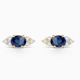 Pendientes Crown II Oval de Zafiro en Oro Amarillo de 18 Kt